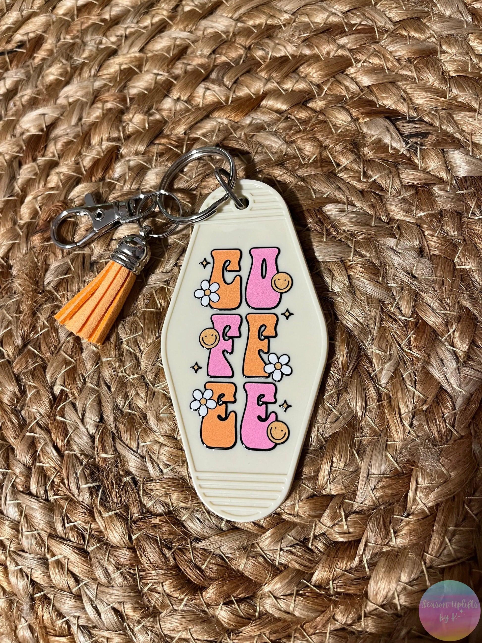 Coffee Makes Me Happy Motel Keychain Season Uplifts by K