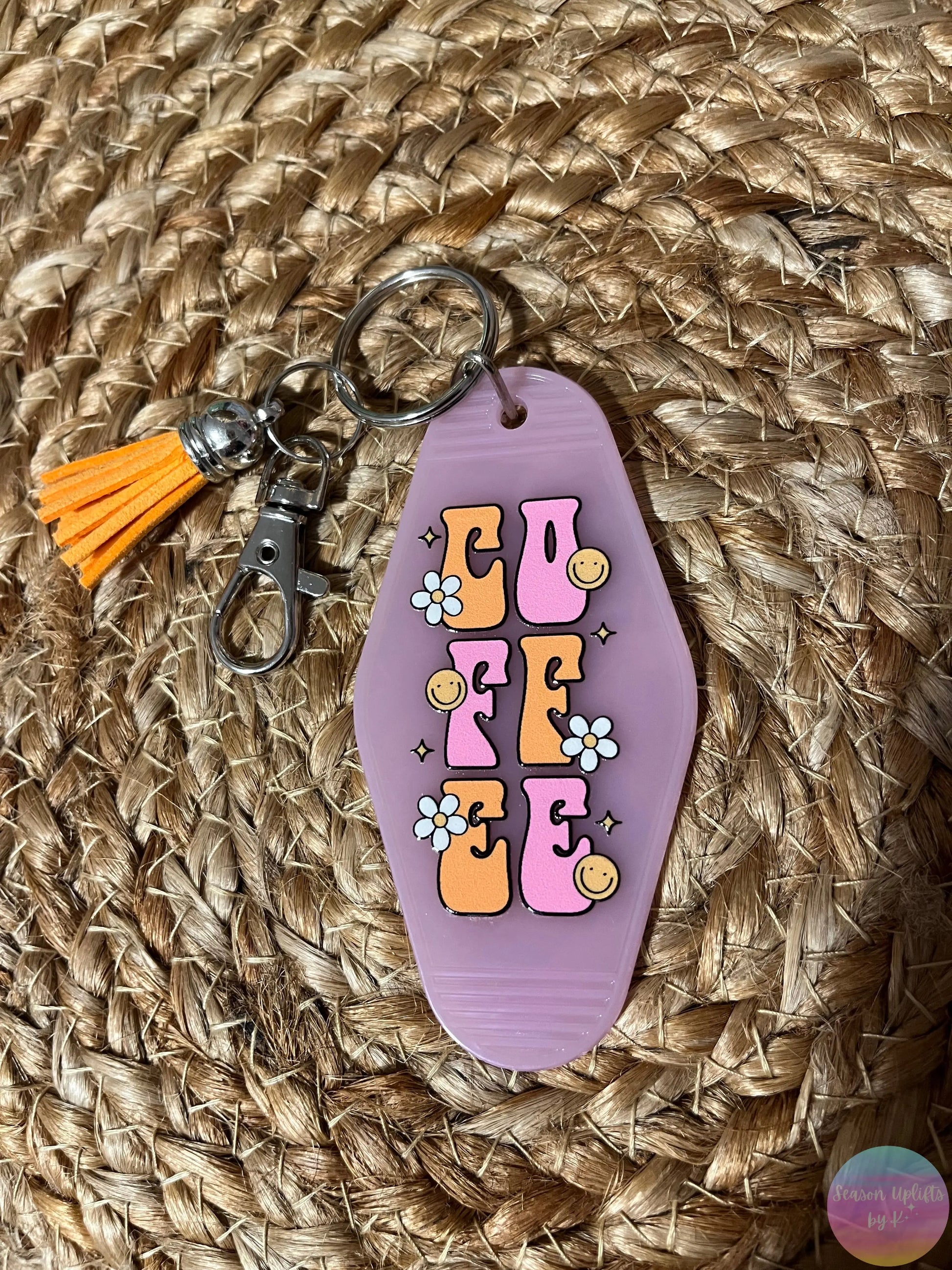 Coffee Makes Me Happy Motel Keychain Season Uplifts by K
