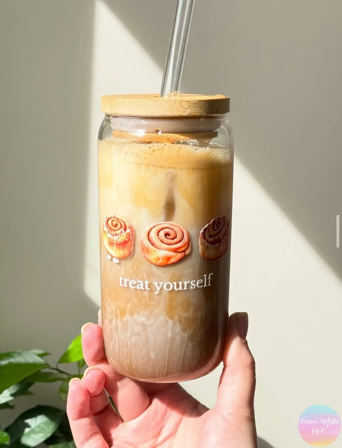 Custom 16oz Glass Cups Season Uplifts by K