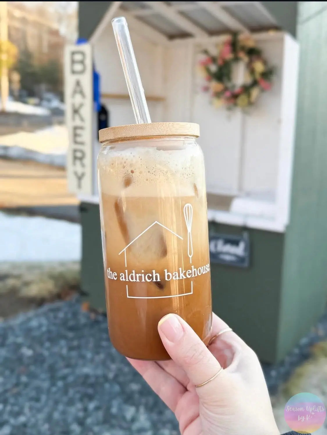 Custom 16oz Glass Cups Season Uplifts by K