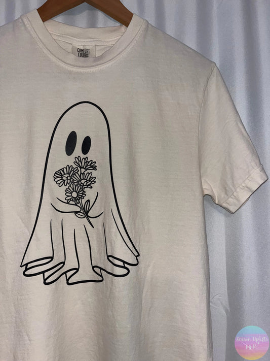 Cute Ghost Ivory T-shirt Season Uplifts by K