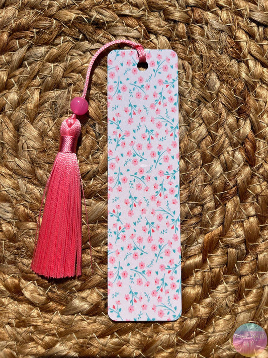 Dainty Pink Flowers Bookmark Season Uplifts by K