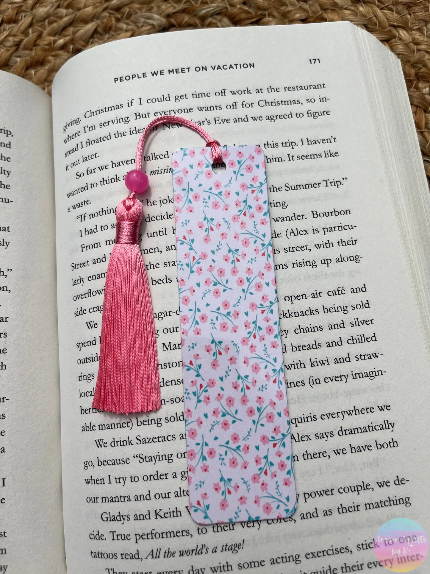 Dainty Pink Flowers Bookmark Season Uplifts by K