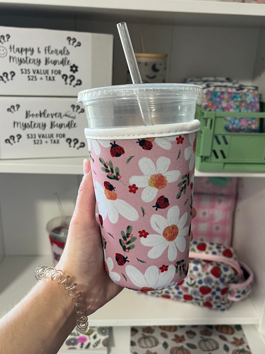 Daisies & Ladybugs Medium Drink Sleeve Season Uplifts by K