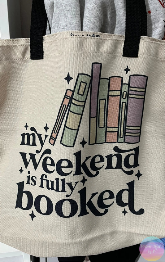 Deb’s custom order My Weekend is Fully Booked 2 Small Tote Bags Season Uplifts by K