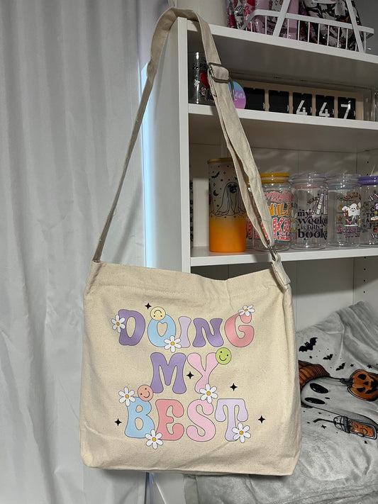 Doing My Best Canvas Messenger Bag