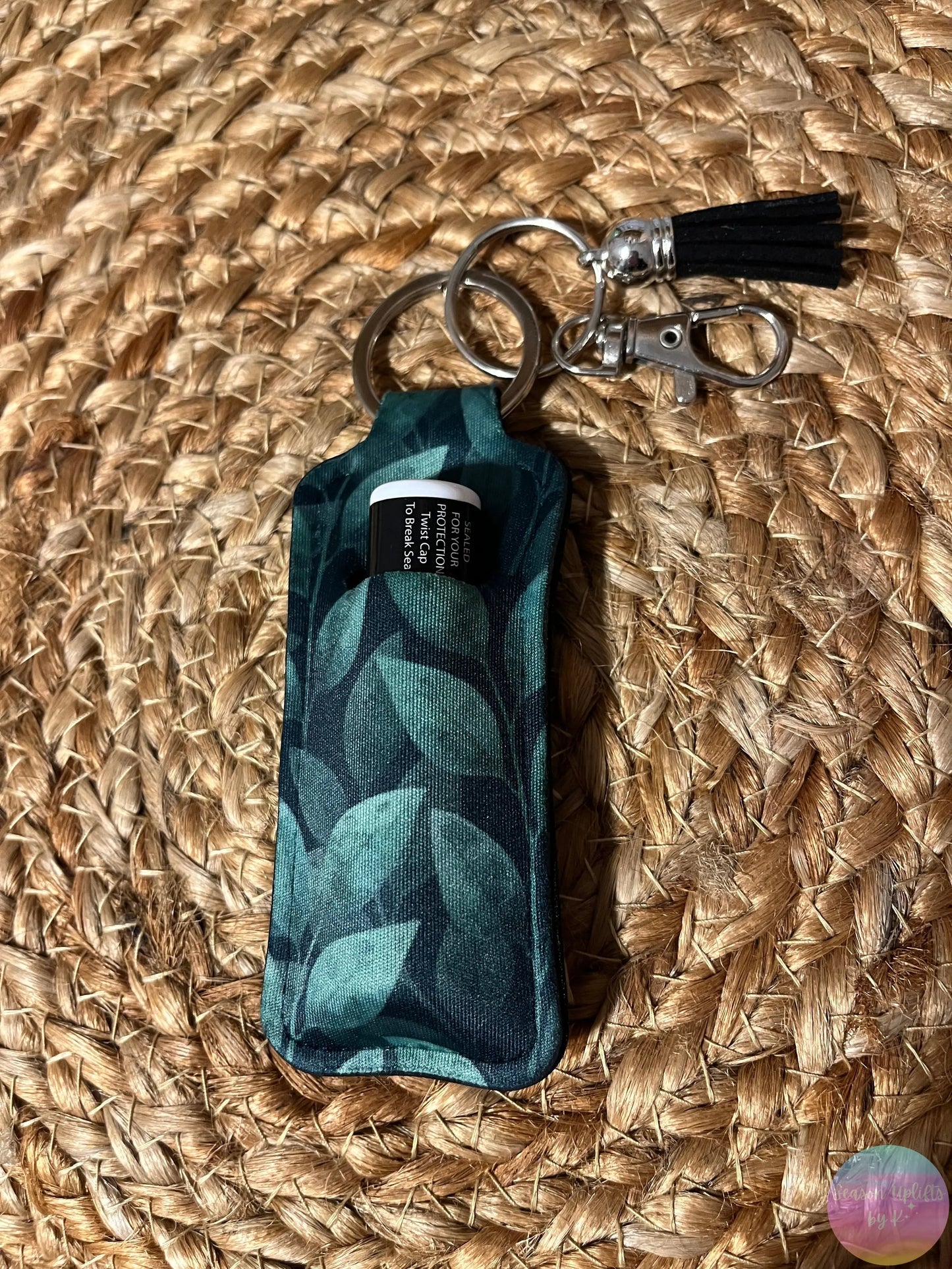 Evergreen Escape Chapstick Holder Keychain Season Uplifts by K