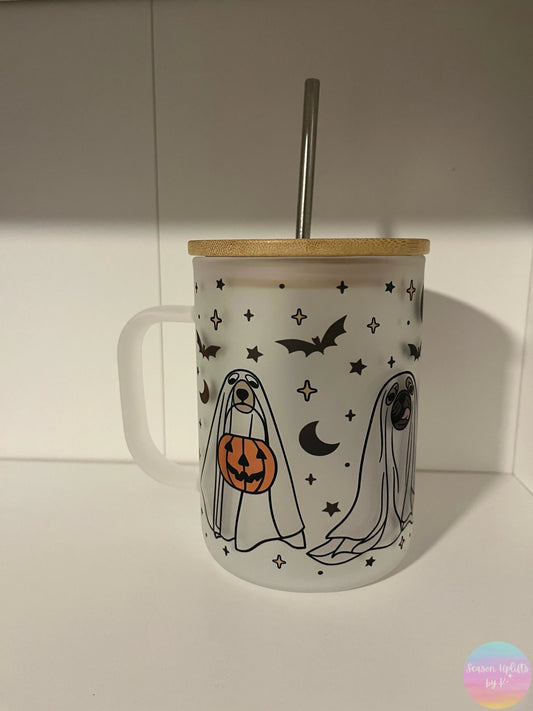 Ghost Dogs Frosted Glass Mug Season Uplifts by K