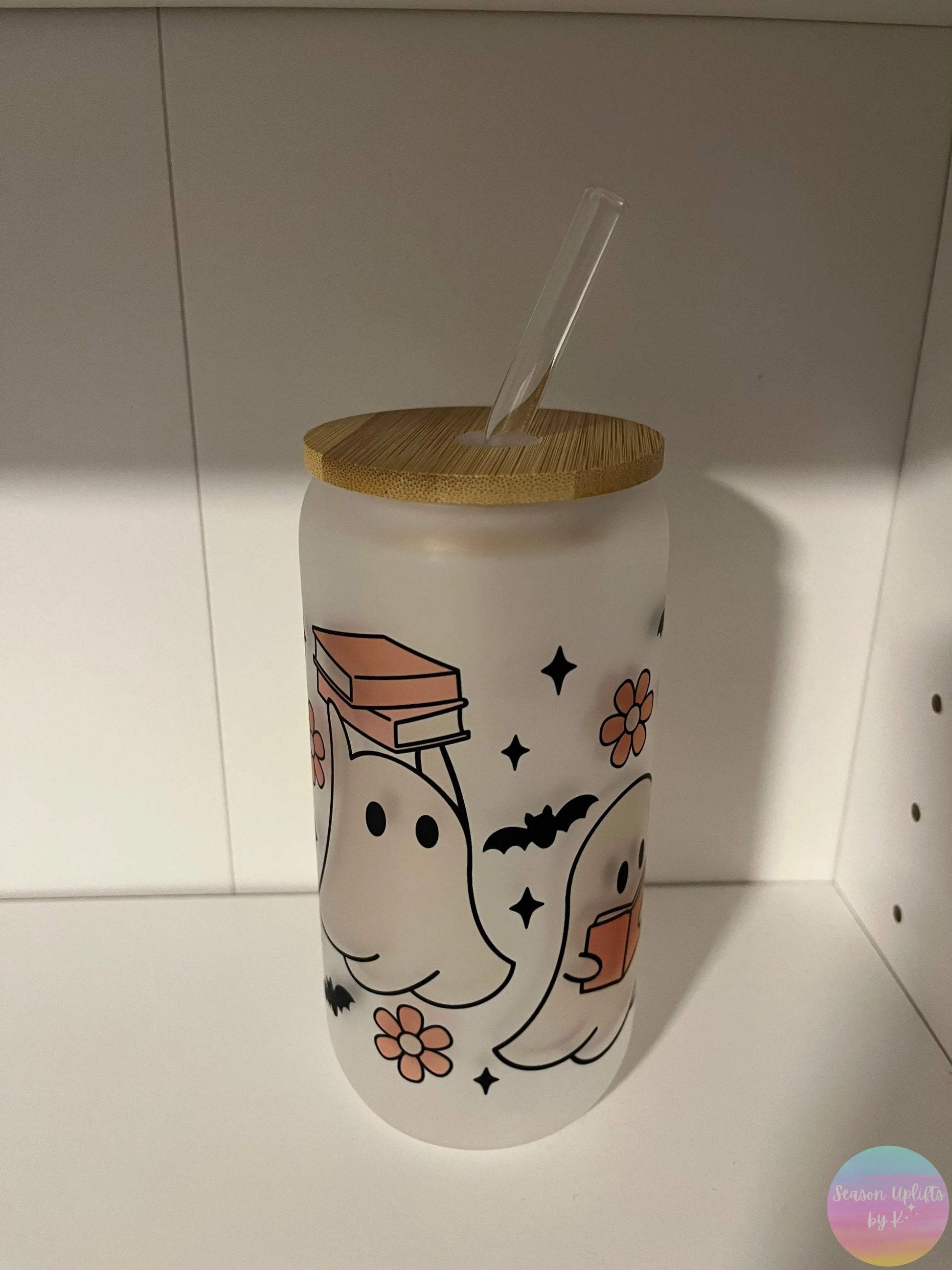 Ghost & BOOks Frosted Glass Cup Season Uplifts by K