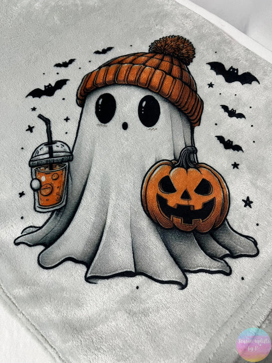 Halloween Ghosty Light Gray Fuzzy Blanket Season Uplifts by K