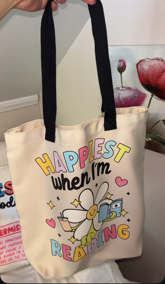 Happiest When I’m Reading Small Tote Bag