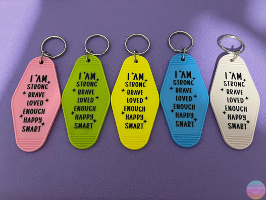 I am Affirmation Motel Keychain Season Uplifts by K