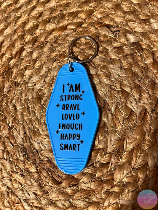 I am Affirmation Motel Keychain Season Uplifts by K