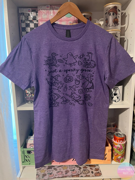 Just a Spooky Goose Tee Heather Purple Season Uplifts by K