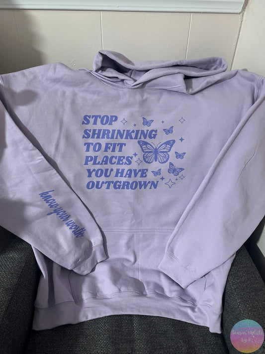 Know your worth Lavender Crewneck Sweatshirt XL Season Uplifts by K