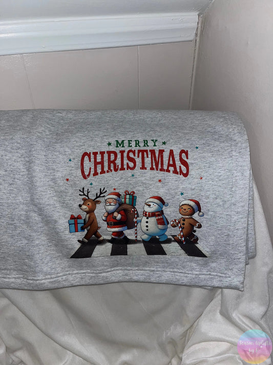 “Merry Christmas” Sweatshirt Blanket – Ash Gray Season Uplifts by K