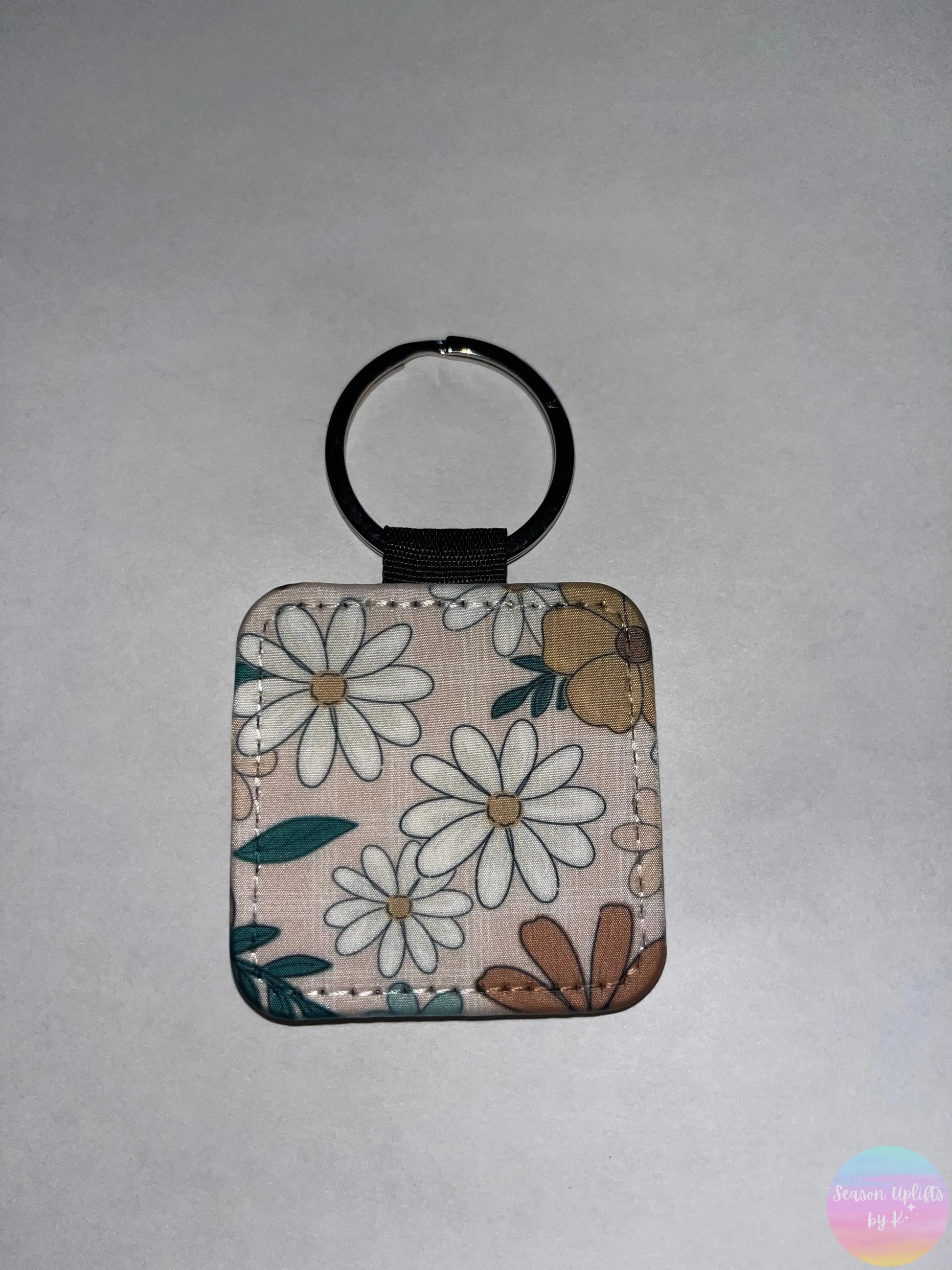 Neutral Florals Leather Keychain Season Uplifts by K