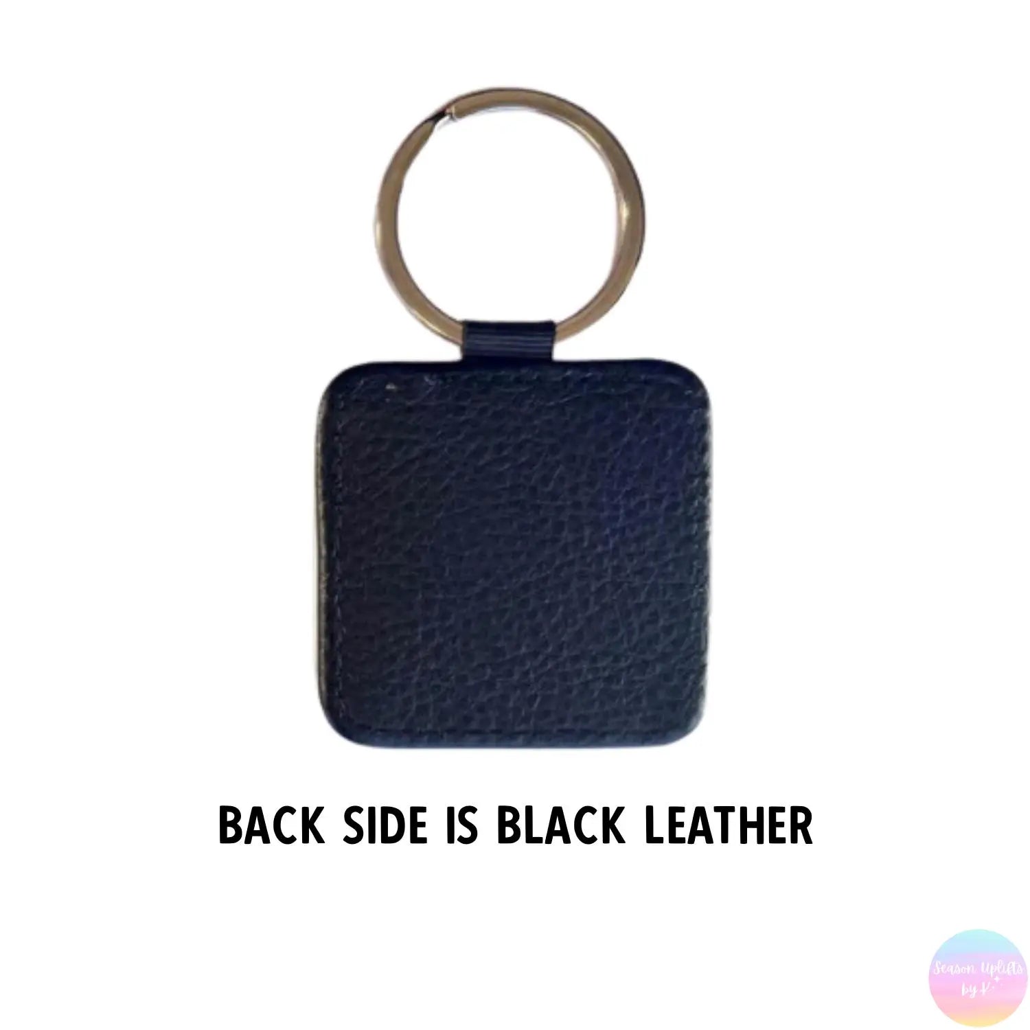 Personalized Square Leather Keychain Season Uplifts by K