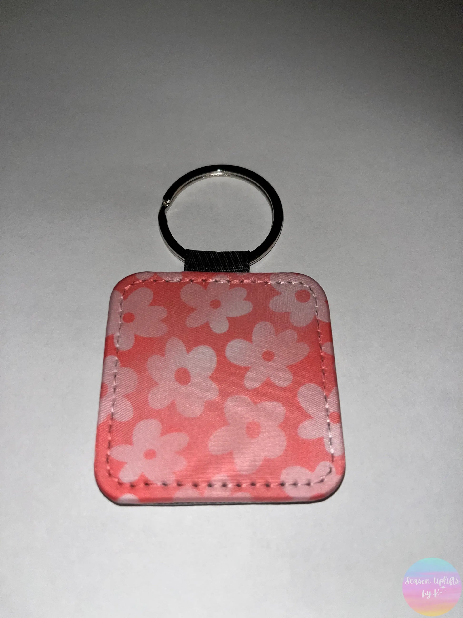 Pink Florals Leather Keychain Season Uplifts by K