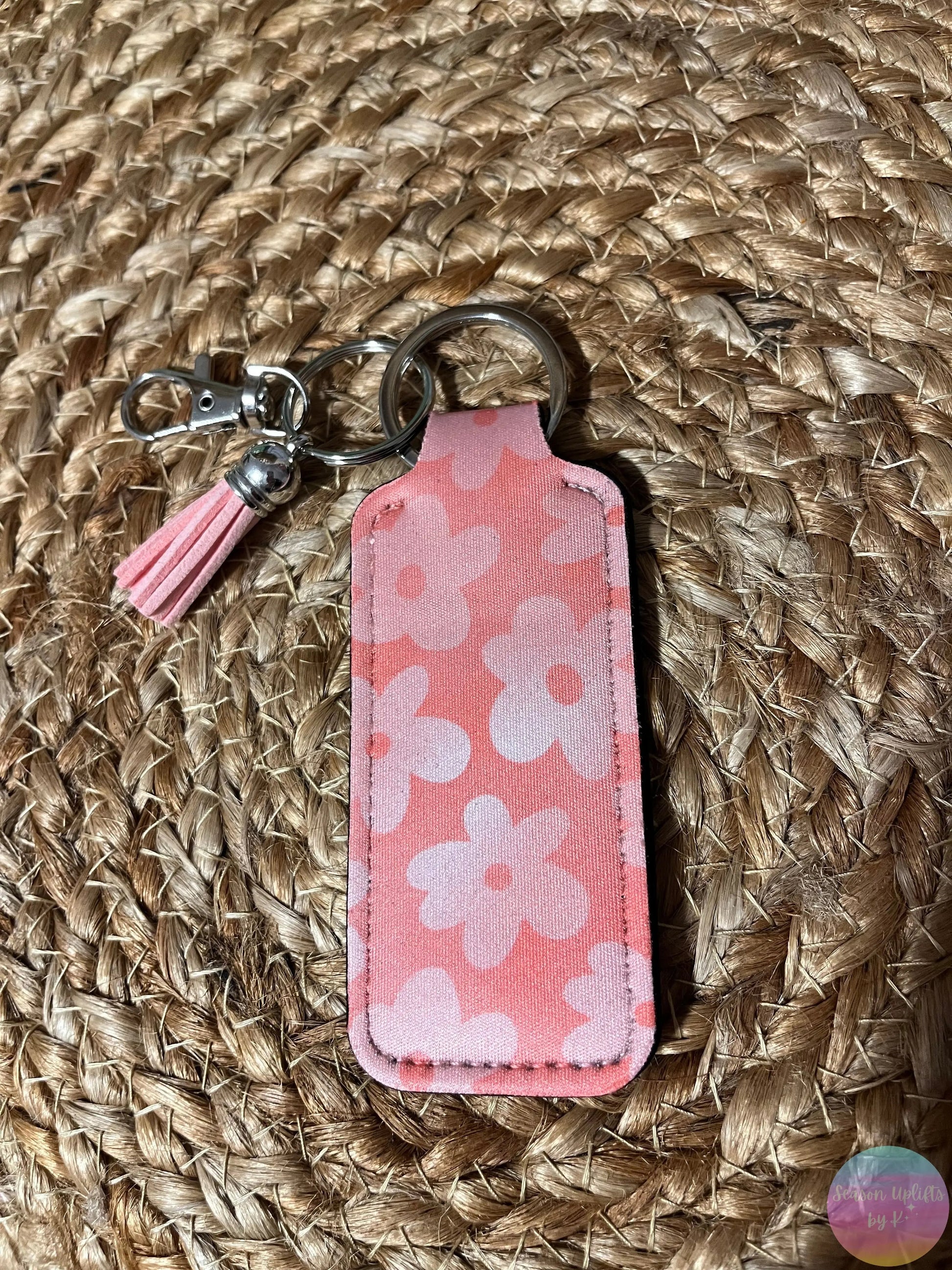 Pink Petals Chapstick Holder Keychain Season Uplifts by K