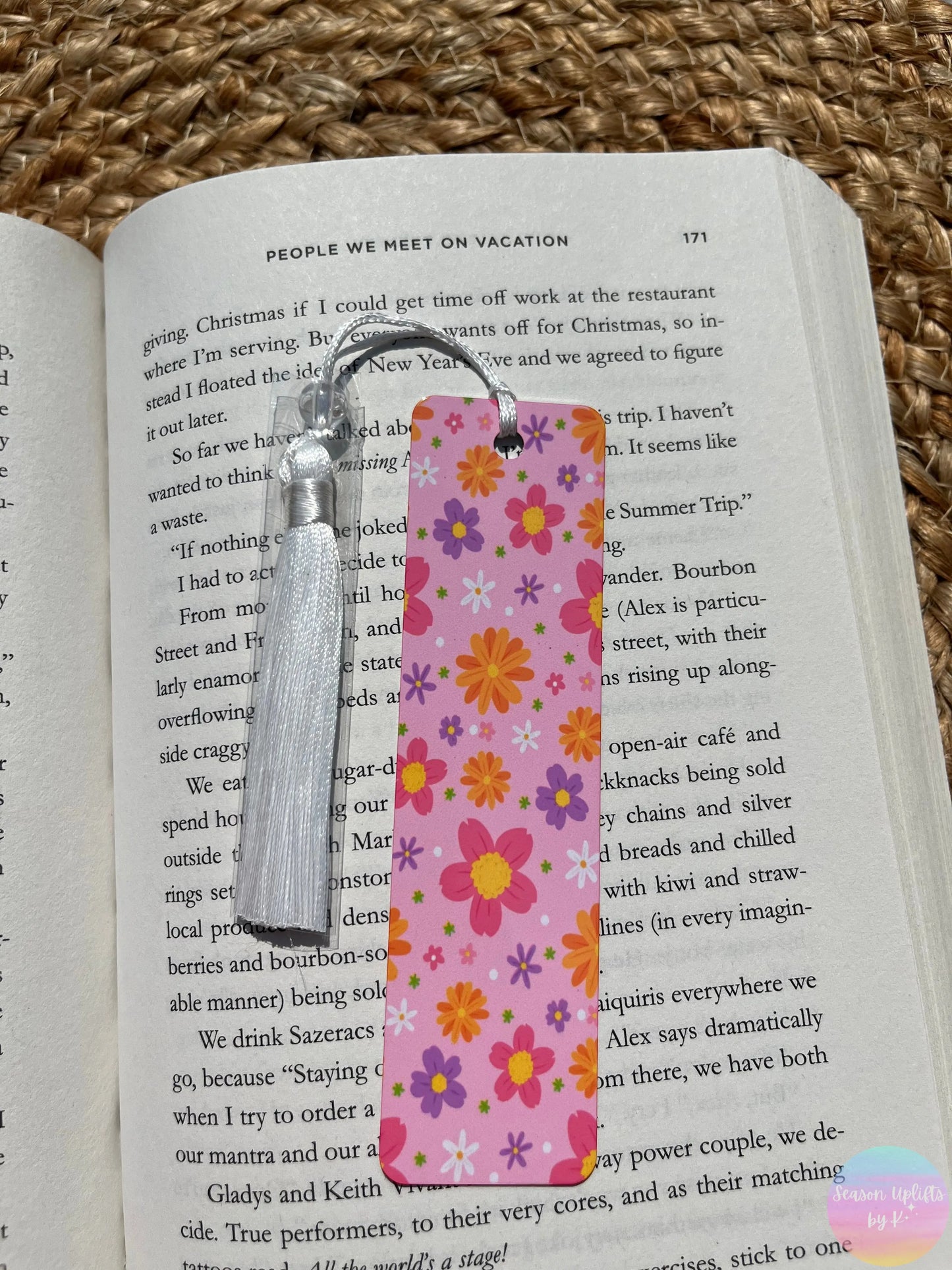 Pink & Florals Bookmark Season Uplifts by K