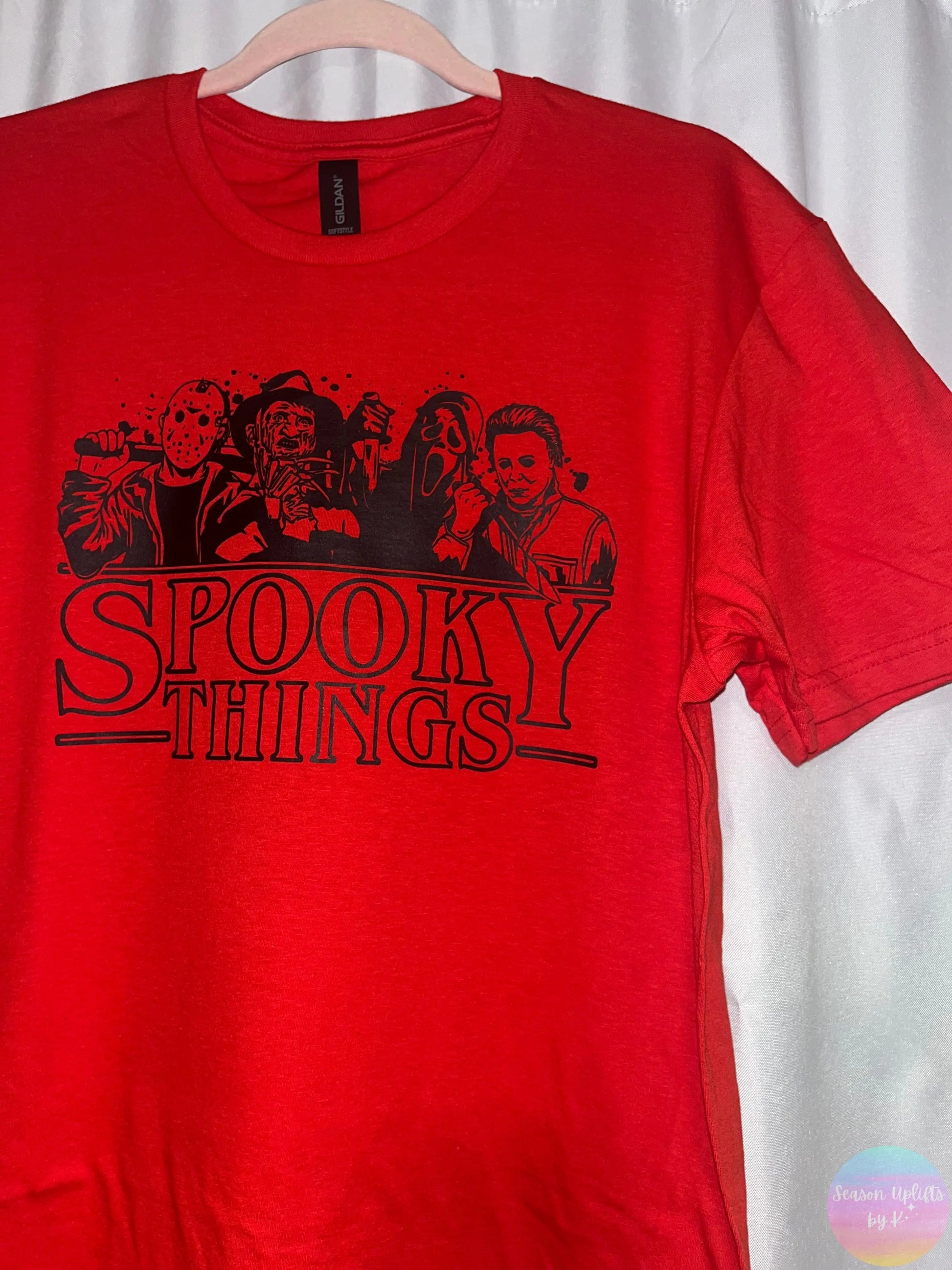 Spooky Things Red T-Shirt Season Uplifts by K