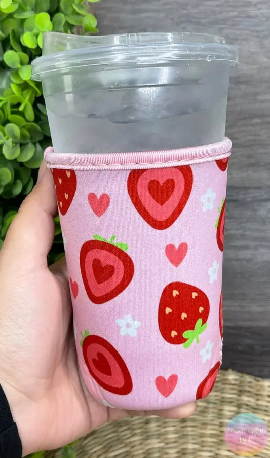 Strawberries & Hearts Coffee Sleeve Season Uplifts by K