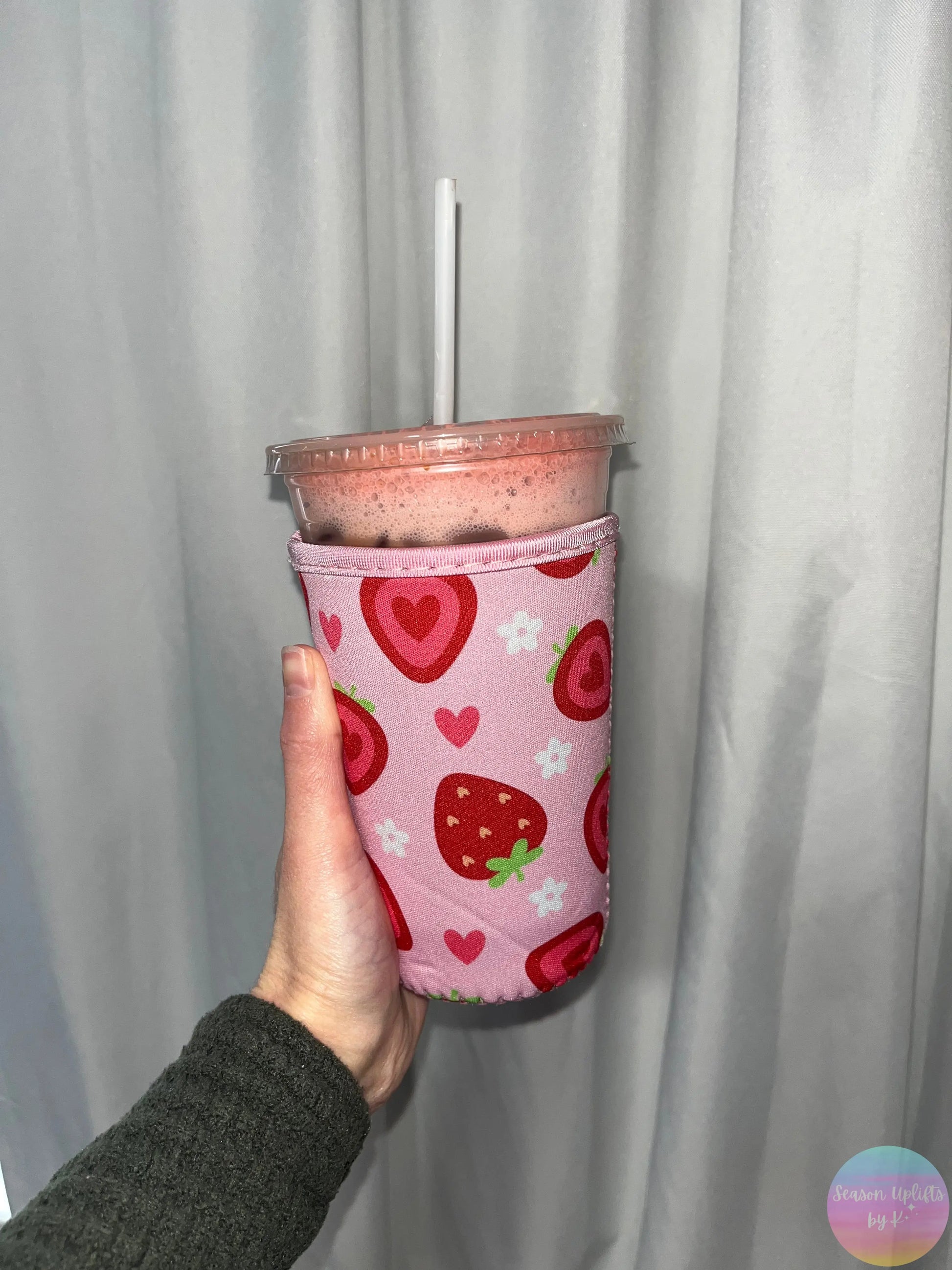 Strawberries & Hearts Coffee Sleeve Season Uplifts by K