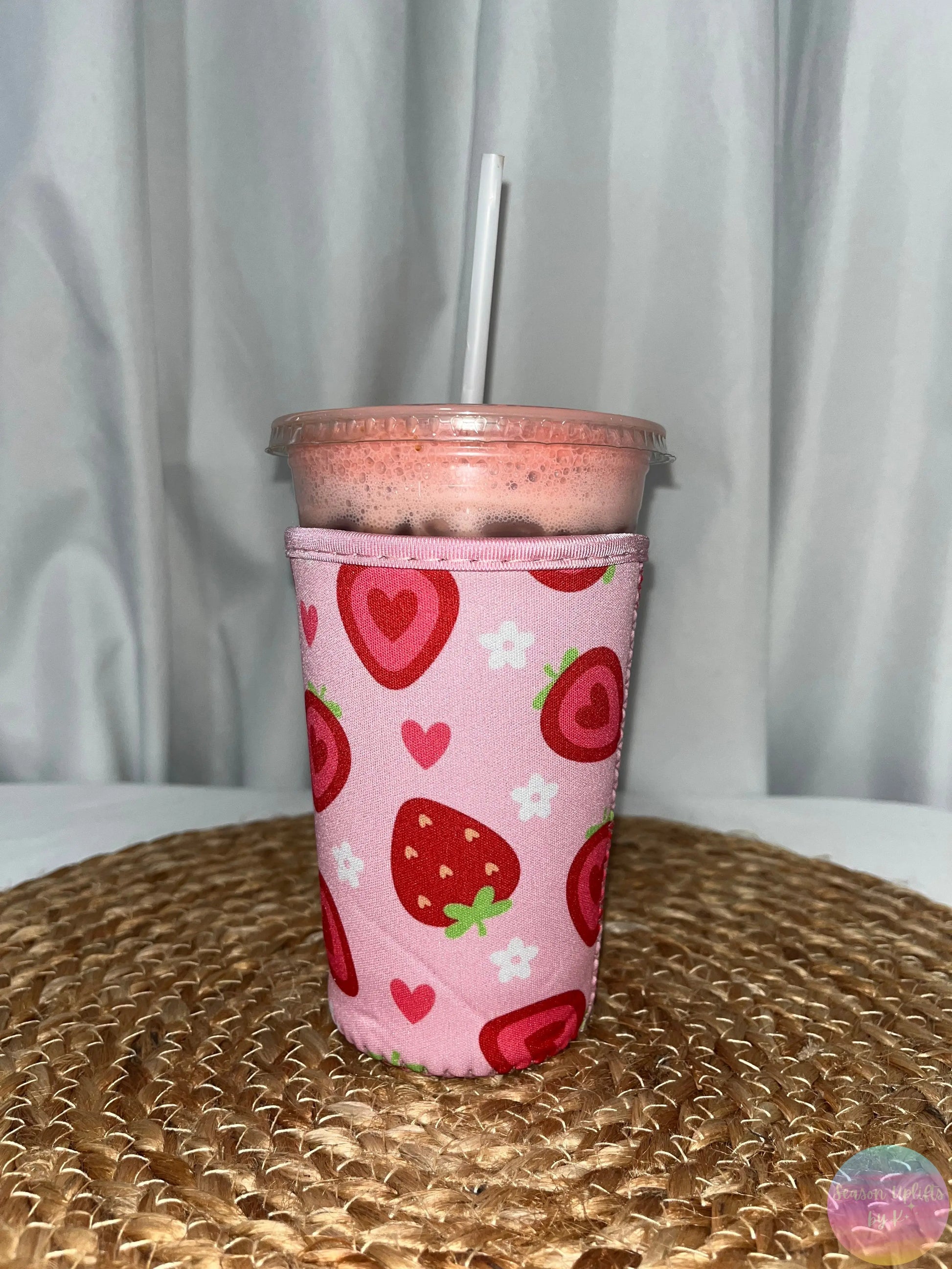 Strawberries & Hearts Coffee Sleeve Season Uplifts by K