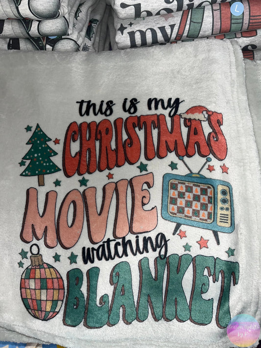 This is My Christmas Movie Watching light gray fuzzy Blanket Season Uplifts by K