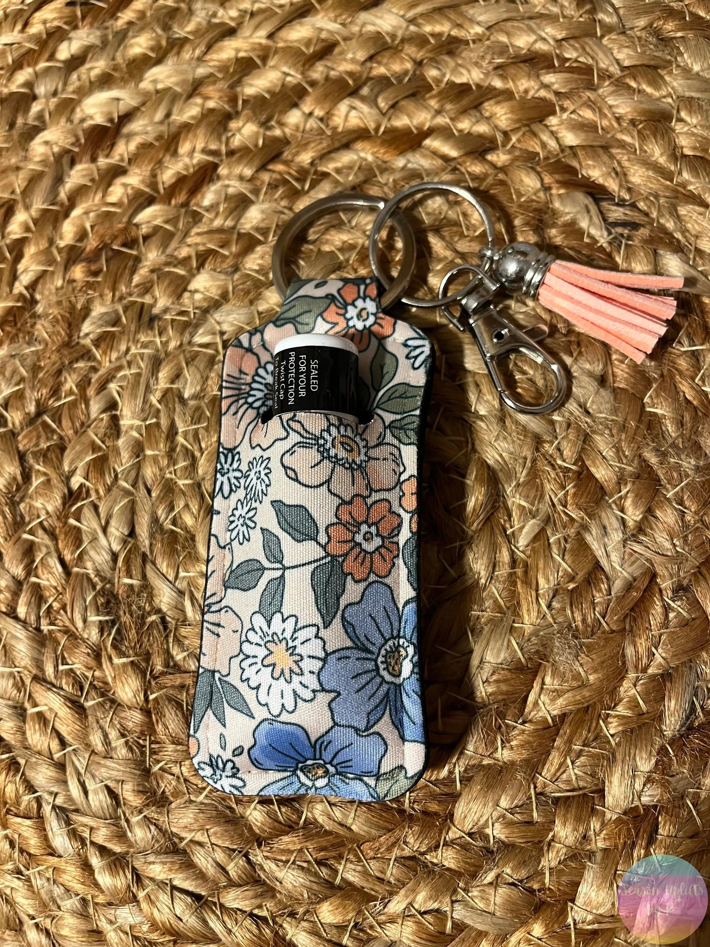 Vintage Bloom Chapstick Holder Keychain Season Uplifts by K