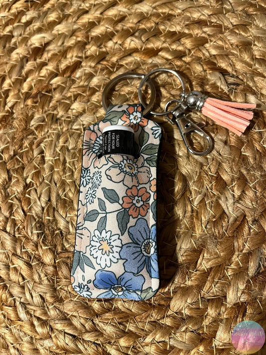Vintage Bloom Chapstick Holder Keychain Season Uplifts by K