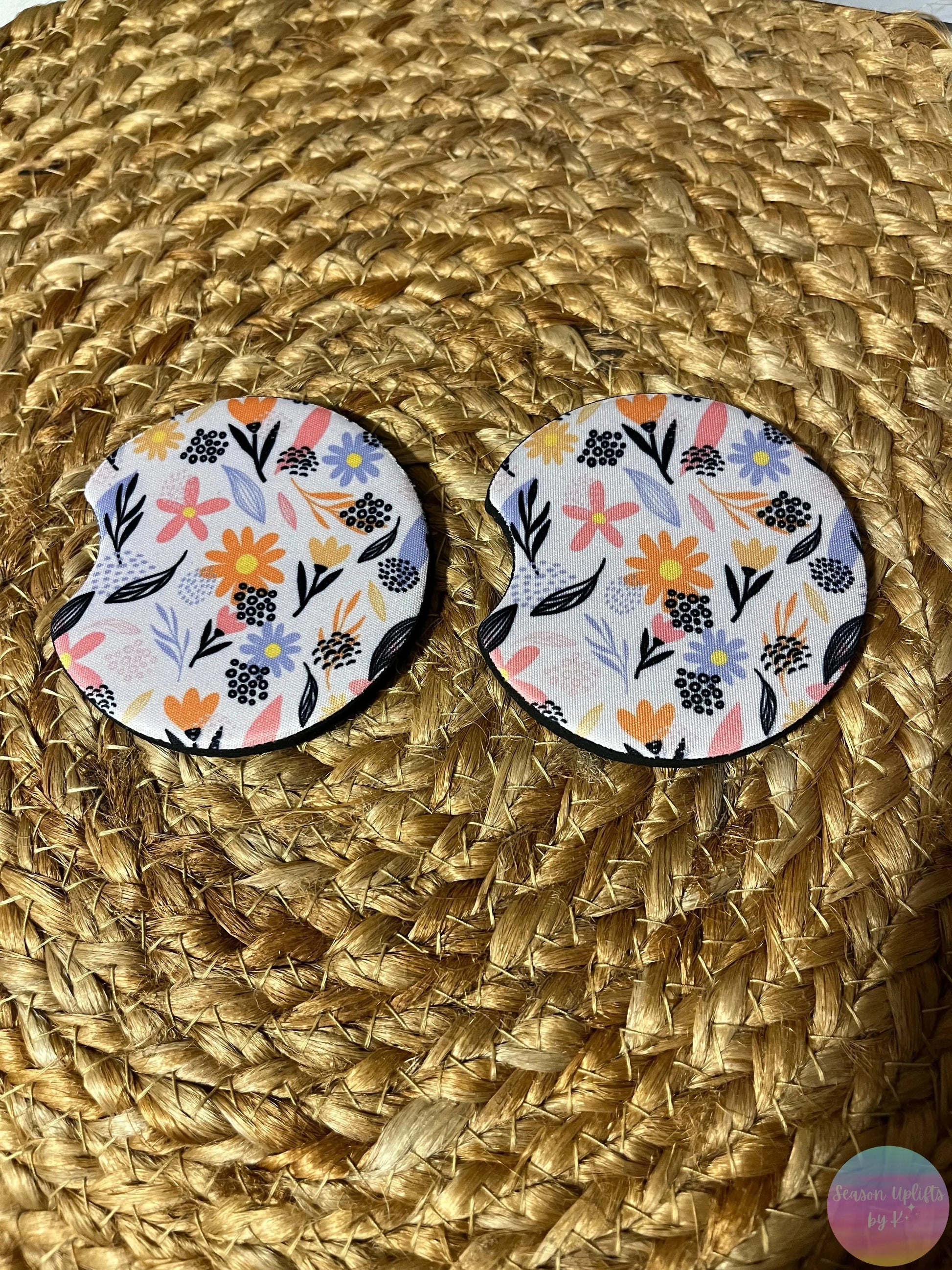 Wildflower Whispers Car Coaster Set Season Uplifts by K