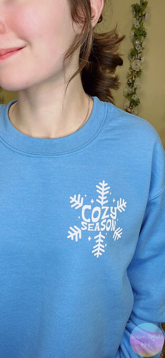 Blue Cozy Season Crewneck Sweatshirt Season Uplifts by K