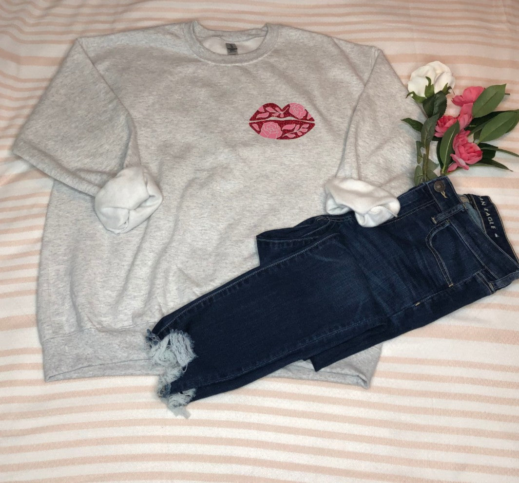 Rosy Lips Ash Crewneck Sweatshirt seasonupliftsbyk